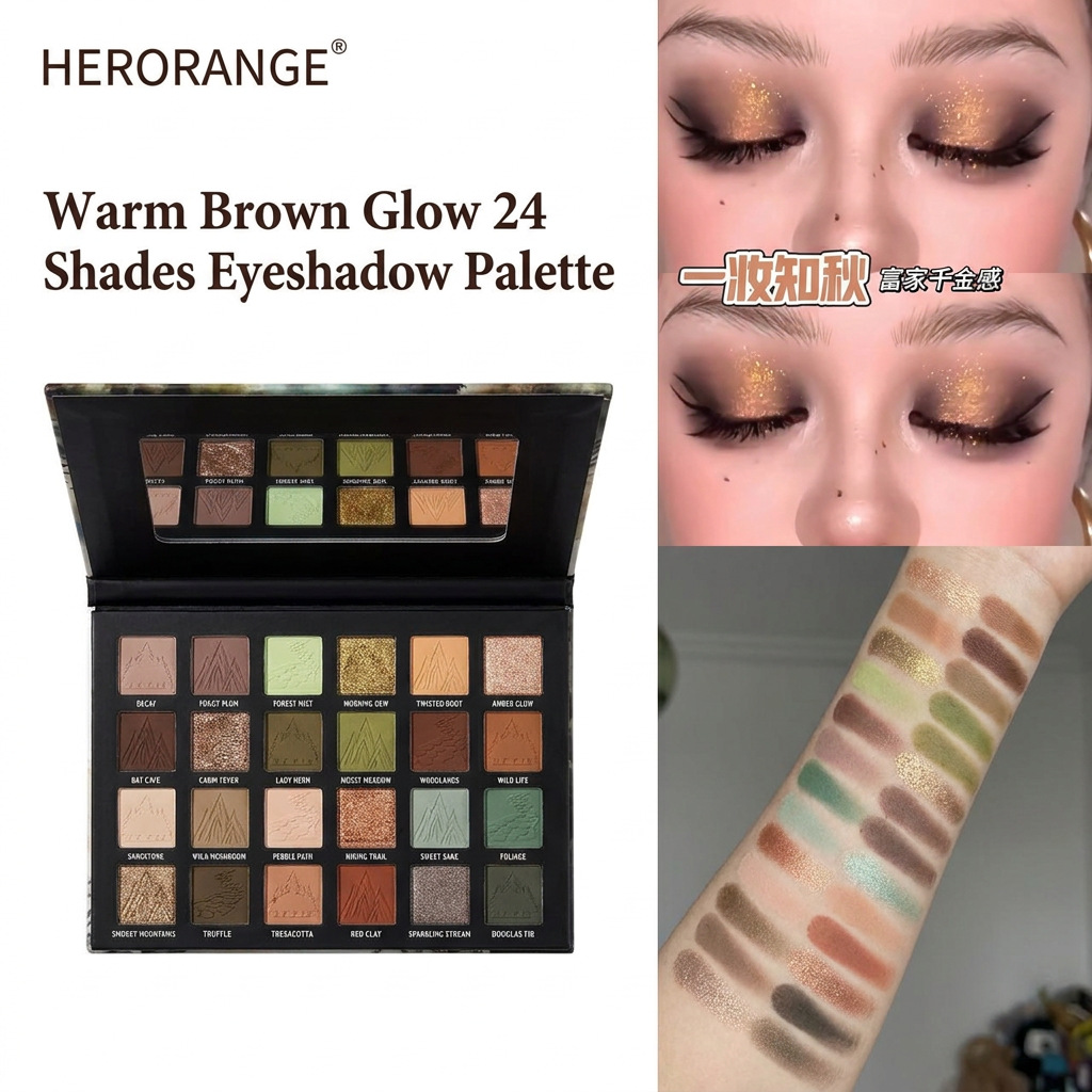 Cross-Border Best-Selling 24-Color Eyeshadow Palette Matte Pearlescent Fine Shimmer Earth Tones Chameleon Eyeshadow All-In-One Palette