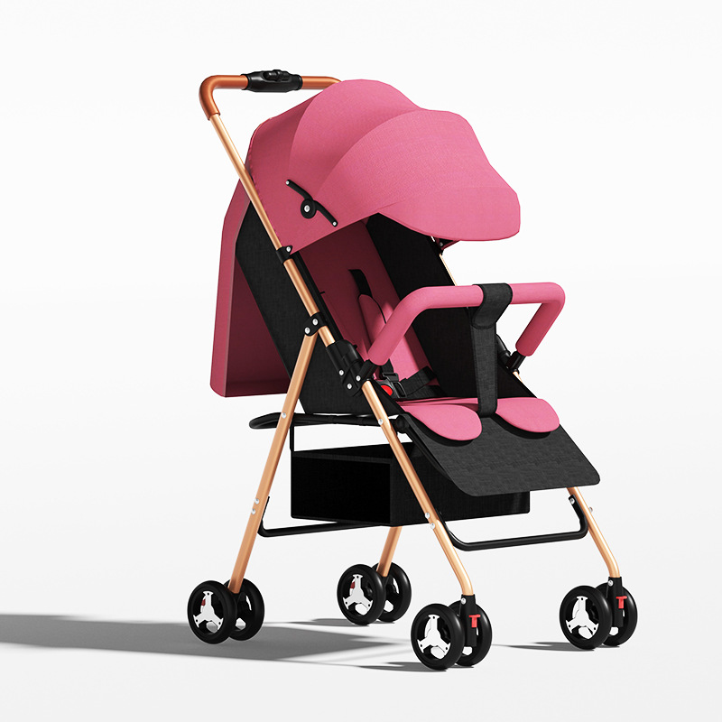 한 손으로 접을 수 있고 앉거나 누울 수 있는 골드 프레임 - 레드