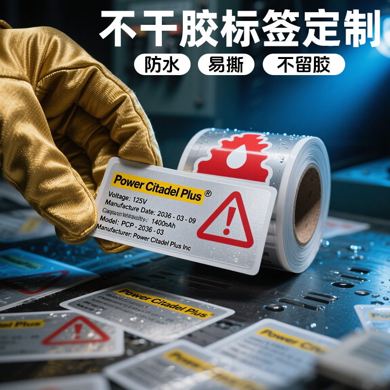 定制哑银标签封口贴纸条形码打印流水号二维码logo工业不干胶定做