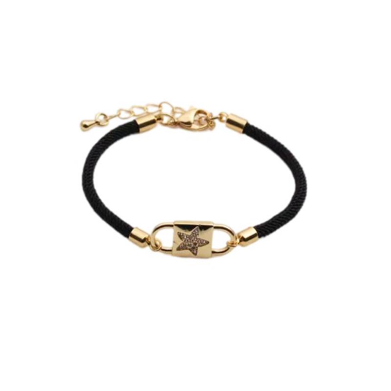 Copper Zircon Geometry Bracelet Fashion Tree of Life Star Aircraft Bracelet Wholesale