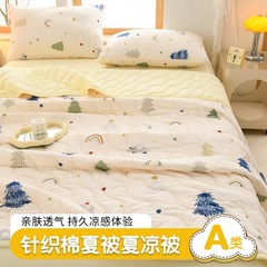 夏用アイスクリーム柄エアコン掛け布団、柔らかく快適なエアコン掛け布団、洗濯機で洗える、子供用ダブル夏掛け布団
