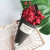 Red baby's breath + black paper ice cream cone