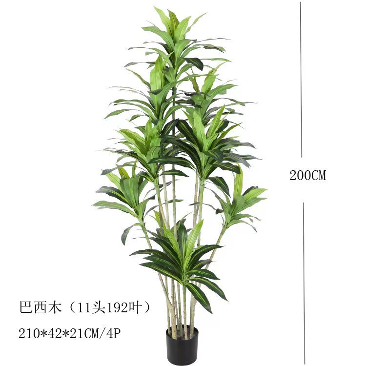 模擬ブラジルの木と緑の植物、ハイエンドの軽い高級屋内リビングルームの装飾装飾品、偽の植物鉢植え造園、偽のブラジルの木|undefined