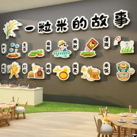 幼儿园环创主题墙成品文化墙面装饰食堂饭桌托管班一粒米的故事贴