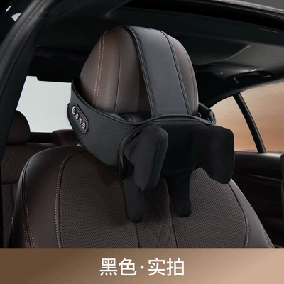 Car headrest neck pillow for driving, high-end cervical spine and shoulder hot compress massager, electric pillow for car seats (Masaj avadanlığı) - elegant-black-6-axis-massage-heat-therapy-neck-pillow-single-piece