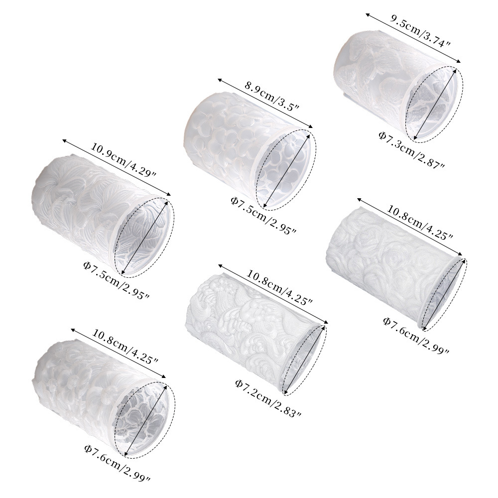 Diy aromaterapia vela molde Rosa molino de viento flor cilíndrica vela molde de silicona en stock al por mayor