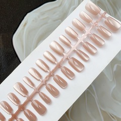 30片手工穿戴甲新中方裸粉貓眼氣質可拆卸成品甲片