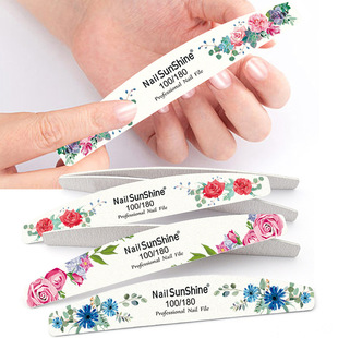 Nail Полумесяц пилочки для ногтей с печатью чистой белой наждачной бумаги для шлифовальной полоски с зубчатой пилкой для ремонта брони