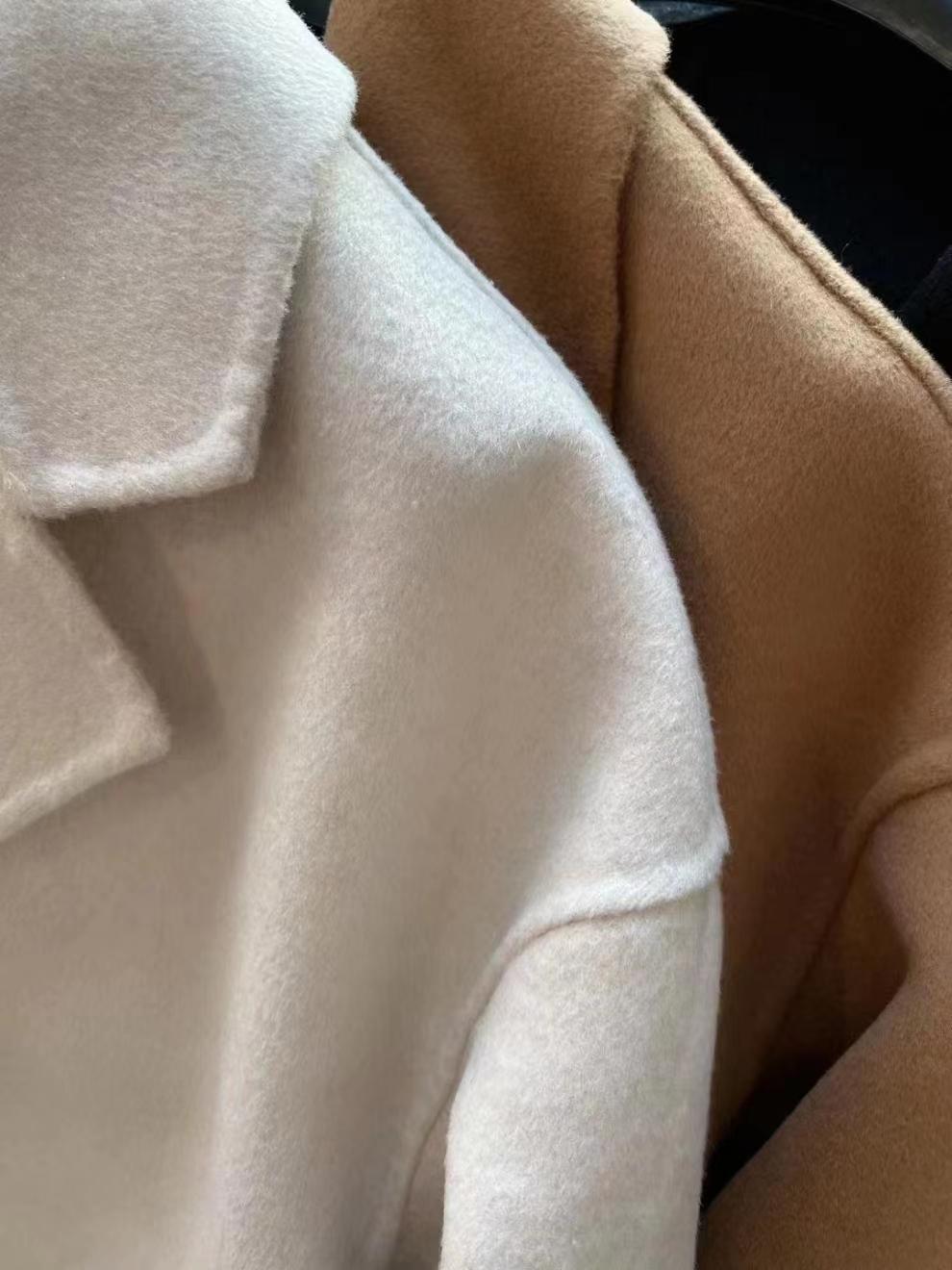 Abbigliamento donna 100% cashmere double face cappotto invernale classico colletto abito retrò cappotto doppiopetto ampio_voghion.com