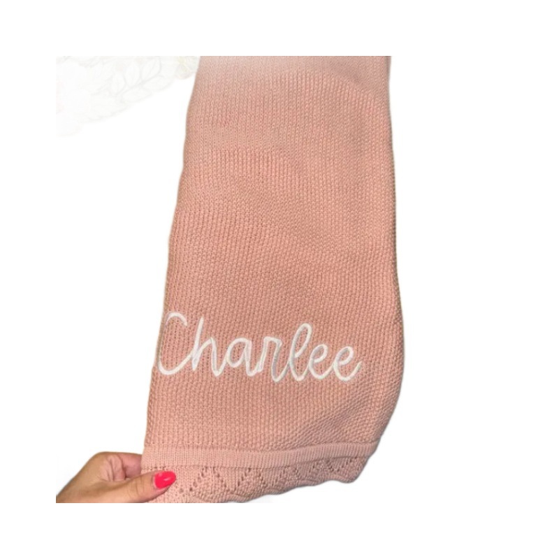 Blanket de crochet rosa