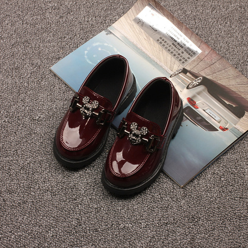  Spring and Autumn New Children's Shoes Princess Black British Small Leather Shoes Soft Sole Dance Shoes Student Performance Shoes Trendy