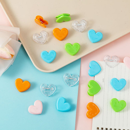 Plastic pink love clip Japanese and Korean girl heart student storage folder wedding decoration photo folder