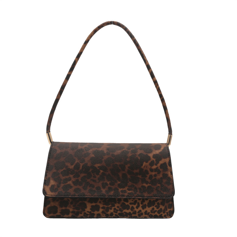 Coreano simple estampado leopardo bolso de brazo 2024 nuevo estilo ocio retro bolso de hombro estilo bolso de mochila pequeño