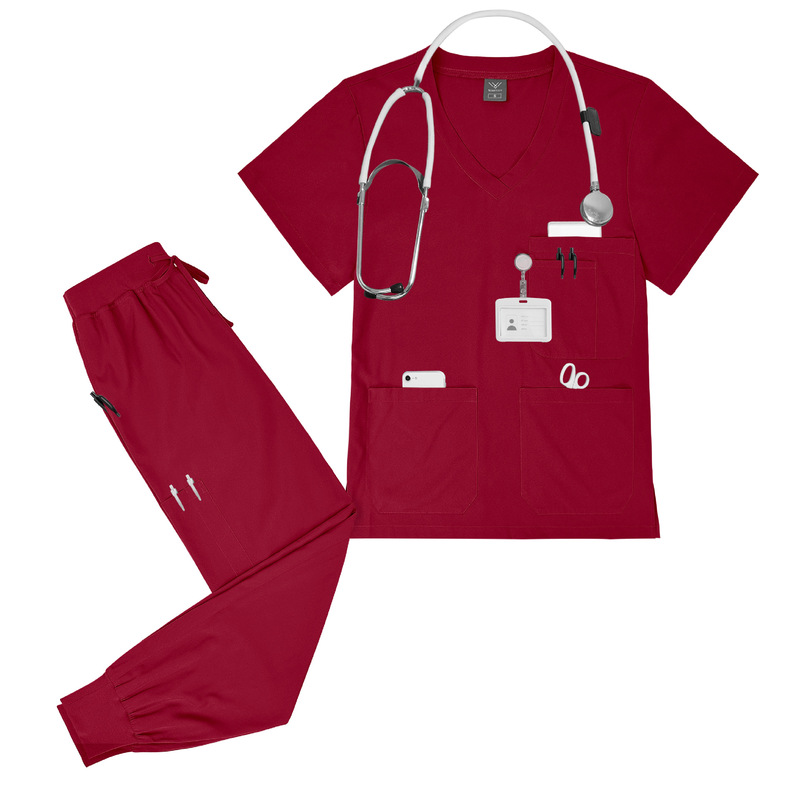 High-Quality Private Hospital Clinic Doctor and Nurse Scrub Clothes, Comfortable and Breathable Multi-Pocket Workwear Nurse Uniform