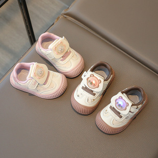 Children's Shoes Baby Toddler Shoes 1-6 Years Old Men's and Women's Leather Shoes Bear Baby Shoes Spring and Autumn Girls' Single Shoes