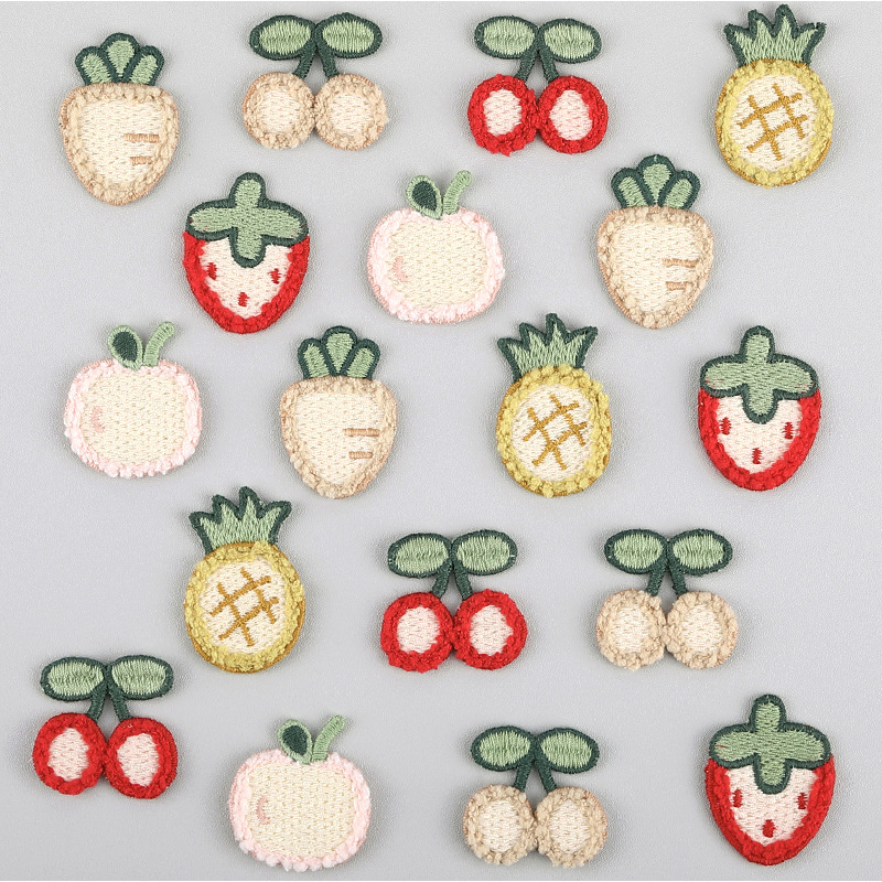 新款水果刺绣百搭布贴diy补丁贴女童毛衣服裤子发饰品装饰辅料191