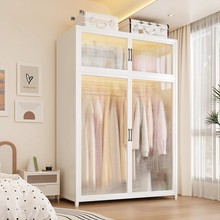 钢制衣柜卧室家用出租房用简易组装铁皮金属组合衣橱衣帽间收纳柜