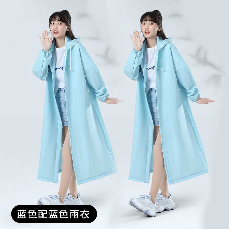 EVA製使い捨てではないレインコート、長めで厚手、一体型、暴風雨対応、大人男女兼用、アウトドア旅行に便利、携帯可能|undefined