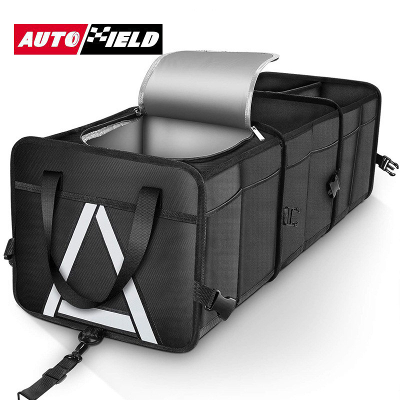 跨境现货新款车载冰包杂物箱牛津布大容量伸缩后备箱储物箱收纳箱