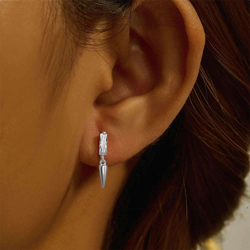1 Piece Simple Style Geometric Plating Inlay Sterling Silver Opal Zircon Ear Studs display picture 38