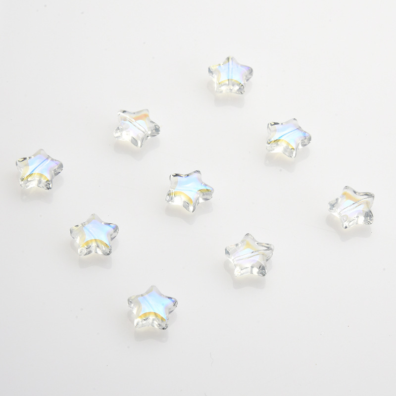 50 PCS/Package 10 * 10mm Hole 1~1.9mm Glass Star Beads display picture 13