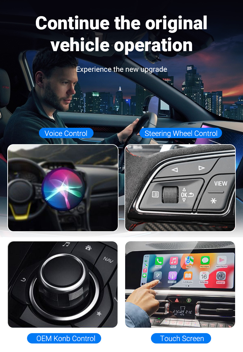 Xuda Car 5-in-1 Apple Carplay Adapter Wired to Wireless HDMI Output Car-Machine Interconnection Box