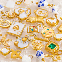 �羳����ֵ�׹�߼���ɫINS��18k��DIY��Ʒ������������Ҽ�����