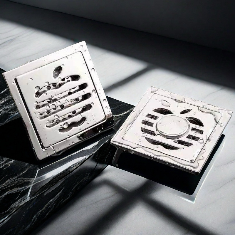 不锈钢防臭苹果方形地漏浴室阳台沐浴房卫生间洗衣机静音设计