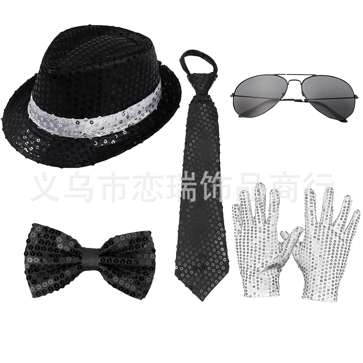 70s DISCO espectáculo accesorios esquinilla sombrero corbata guantes cinturón hombre conjunto Xiaoyin TEMU en stock