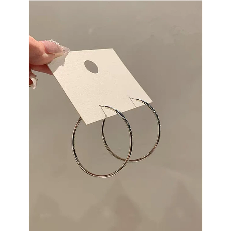 Серьги-кольца из 925 пробы серебра, крупные кольца, различные артикулы, варианты 4–5 см