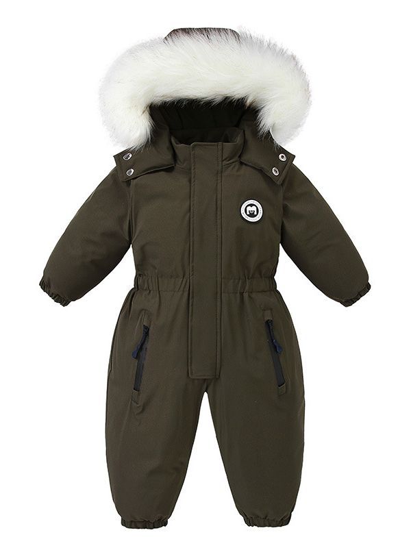 Mono de bebé transfronterizo ropa de bebé Otoño e Invierno esquí europeo y americano niños mameluco ropa acolchada de algodón engrosada caliente