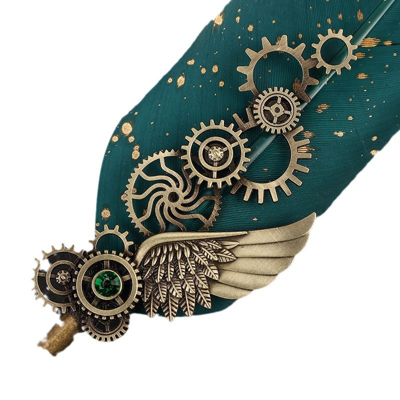 Juego de plumas mecánicas Pluma de engranajes Pluma de plumas estilo punk Pluma de plumas europea Pluma de plumas Juego de plumas