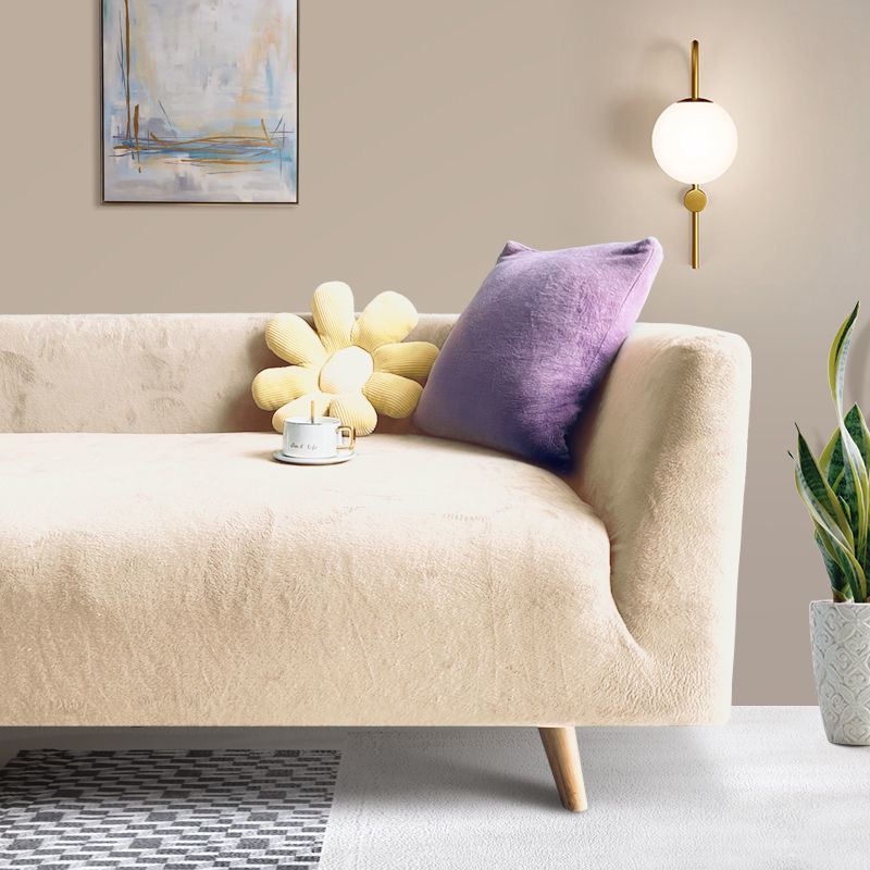 Color sólido cuatro estaciones cubierta de sofá universal estilo nórdico de punto elástico todo incluido cubierta de sofá alfombra de polvo