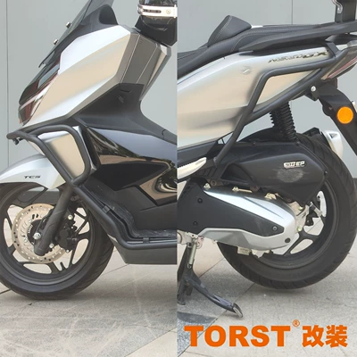 Motorcycle bumper: bar front and rear bumper - black-carbon-steel-front-and-rear-bumpers