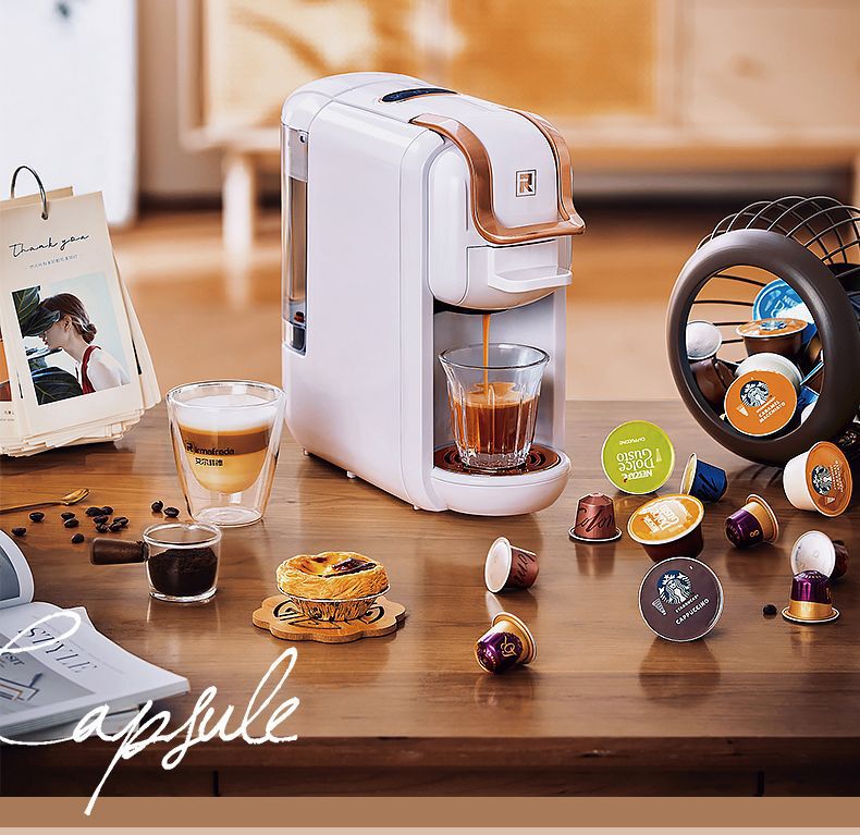Fully Automatic Capsule Coffee Machine Small Lazy Multifunctional Home Office Italian Universal Three-In-One