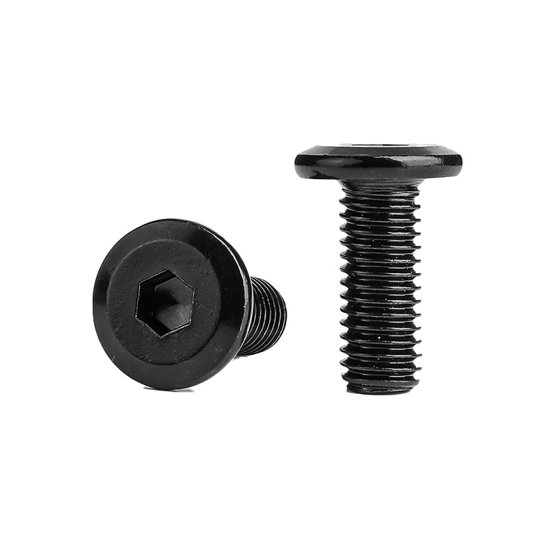 Black Zinc-Plated Beveled Inner Hexagonal Large Flat Head Flat Head Beveled Edge Furniture Screws Countersunk Head Shelf Screws M4M5M6M8