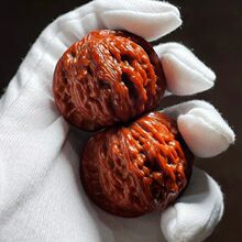 特价四座楼文玩核桃盘玩精品把玩官帽狮子头手把件桃核麒麟纹