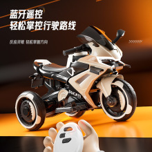 新款儿童电动车摩托车男孩充电三轮车宝宝可坐双驱动遥控出口跨境