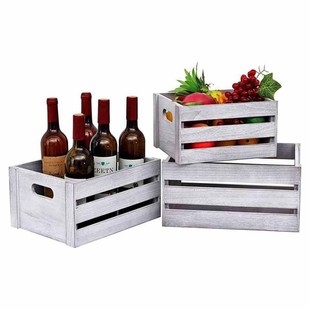 Solid Wood Storage Box Supermarket Display Wooden Box Storage Decorative Fruit Wooden Basket Wooden Crate Retro Small Wooden Box Customization
