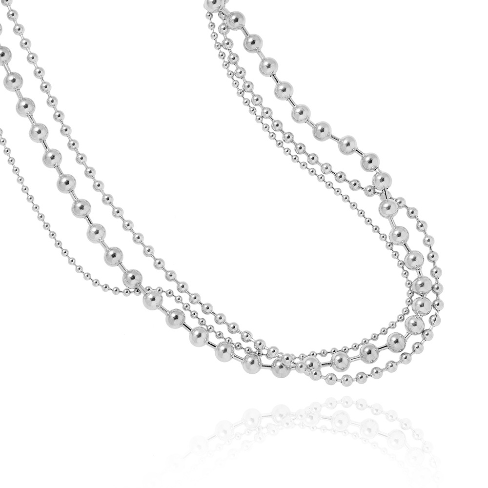 Collier multi-rangs doré pour pull en acier inoxydable femme_voghion.com