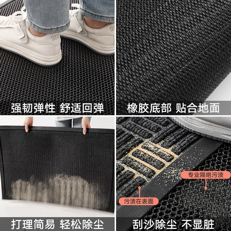 モダンでシンプルなソリッドカラーの家庭用弾性シルクフロアマット玄関ドア汚れ防止滑り止めフロアマット削り砂除塵フットマットカーペット|undefined
