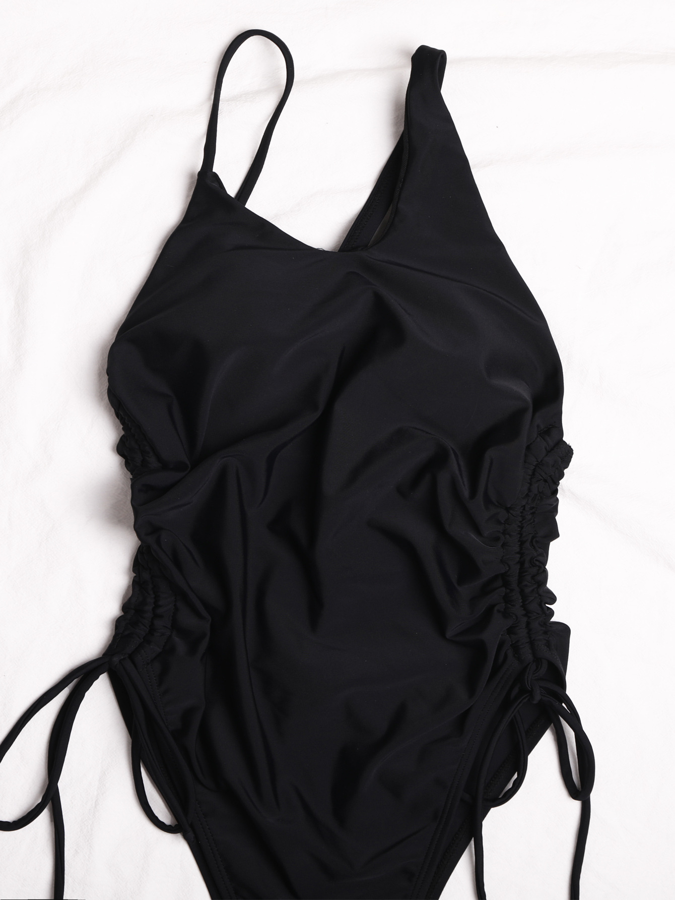 sexy backless hollow solid color one-piece swimsuit NSDYS54014