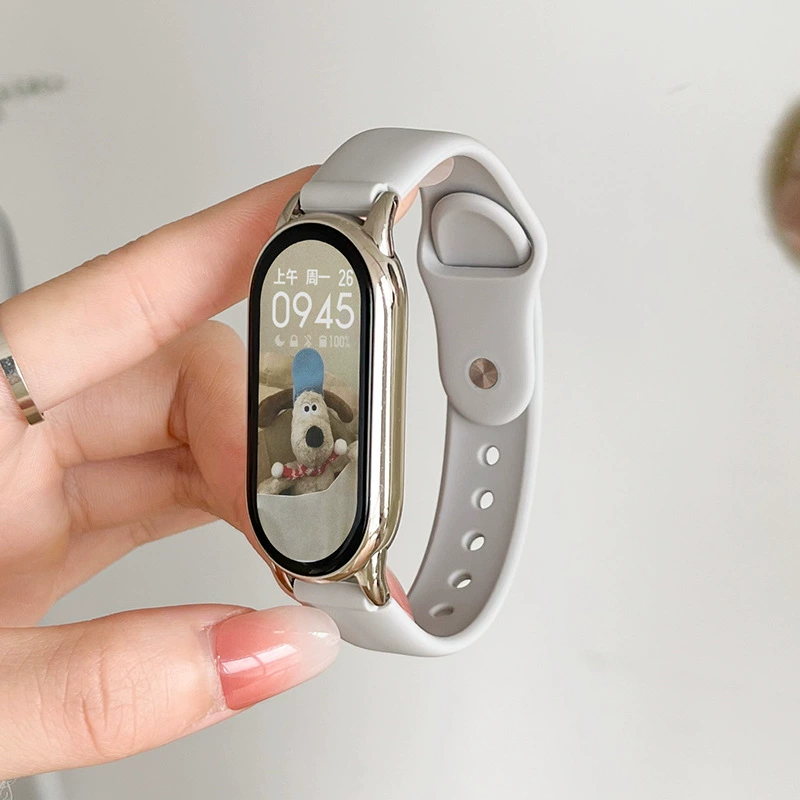 Ремешок для часов (Xiaomi Mi Band 10/9/8/7/6/5/4/3) силиконовая замена, дышащий, совместим с NFC