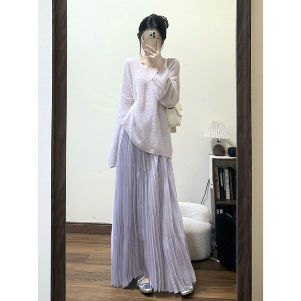 Красивые летние наряды, фиолетовые платья для женщин, новые летние модели 2025 года, популярные костюмы и длинные юбки этого года.