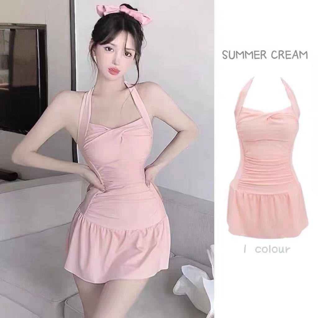 2024 New Korean Beach Hot Spring Pink Swimsuit Women's Swimsuit 99150 Slim Fit