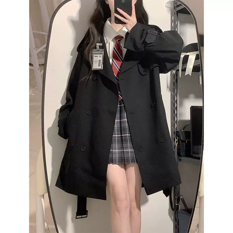 Весенний trench coat, куртка, тренд сезона, стиль высокого качества, яркий запоминающийся стиль, для подростков