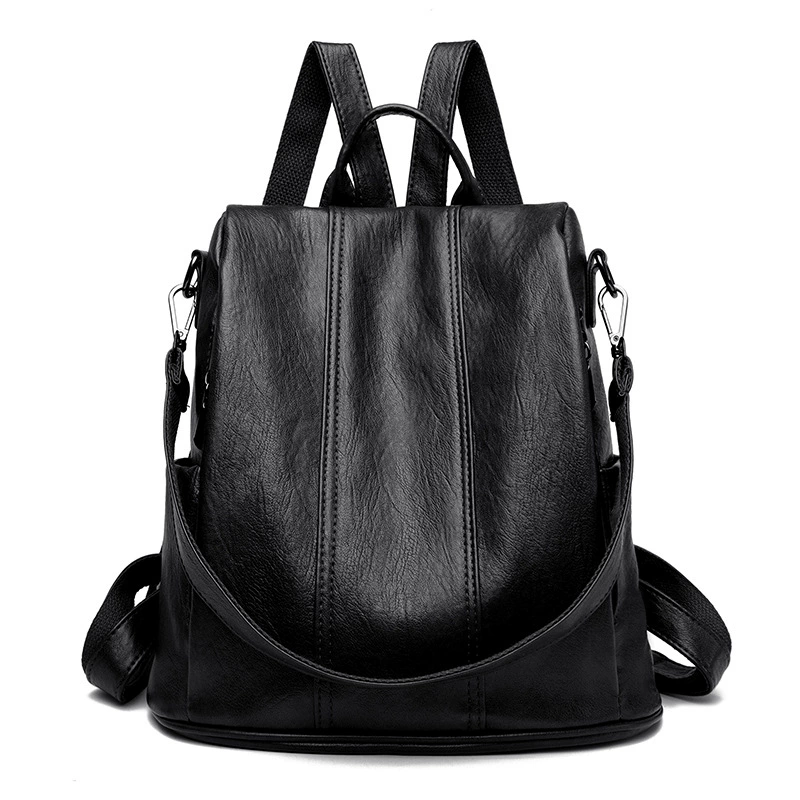 Backpack, genuine leather, anti‑theft, spacious, South Korea style