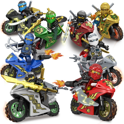 Phantom Series Ninja Cool Motorcycle Racing 8 Puzzle Assembled Building Block Minifigures for Children and Boys 11500
