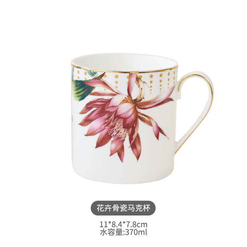 Estilo de lujo ligero pintado en oro taza de agua taza nicho flor taza de agua de alta calidad para niñas