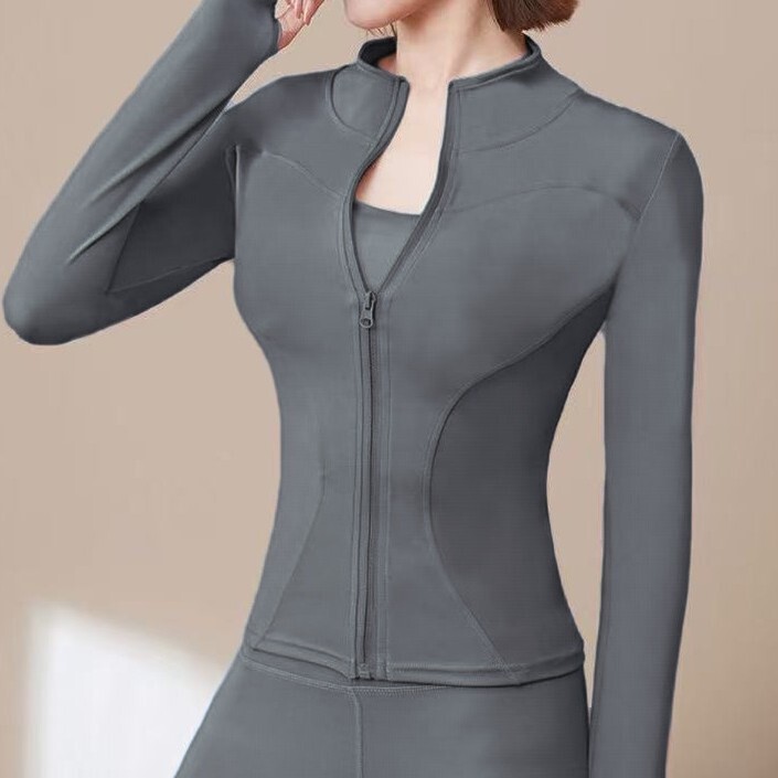 Alo Same Style Fashion Outdoor Yoga Suit Vertical Collar Long Sleeve Sports Top Women's Zipper Fitness Suit Women's Yoga Jacket